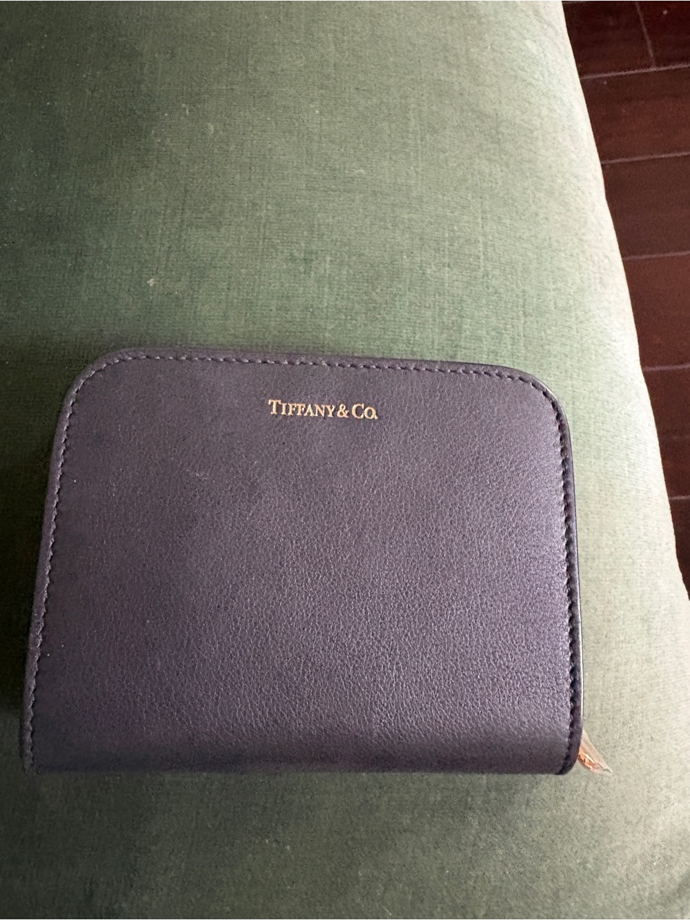Tiffany & Co.  Black  Leather Zip Wallet